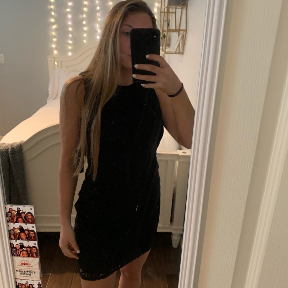 Tight backless black homecoming dress